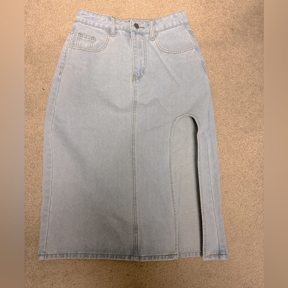 NWT Midi slit jean skirt
